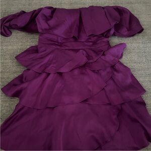 Elegant Purple Ruffled Dress